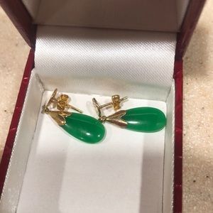 Gold Jade earrings